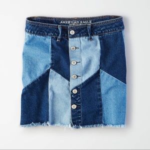 American Eagle Hi Rise Festival Mini Denim Skirt